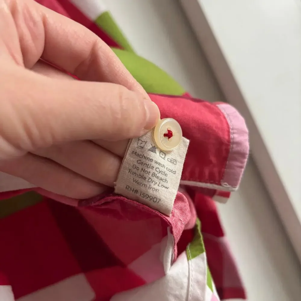 Printfresh Holiday Buffalo Plaid Pajama Top Sz M Red Pink‎